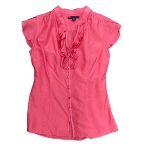 V-Neck  Blouse Sleeveless SilkCottonRubyRed